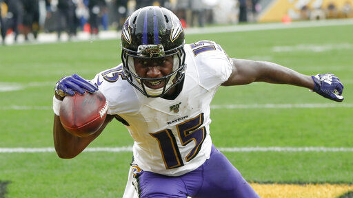 Baltimore Ravens wide receiver Marquise Brown (OU)